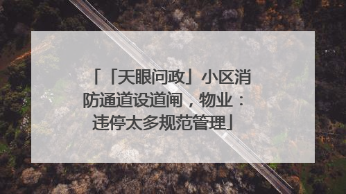 「天眼问政」小区消防通道设道闸，物业：违停太多规范管理