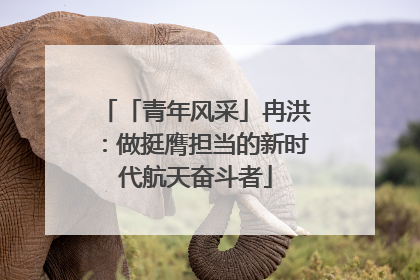 「青年风采」冉洪：做挺膺担当的新时代航天奋斗者