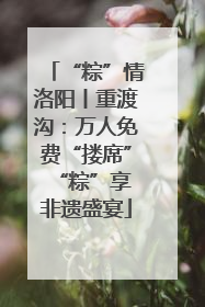 “粽”情洛阳丨重渡沟：万人免费“搂席” “粽”享非遗盛宴
