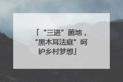 “三进”菌地，“黑木耳法庭”呵护乡村梦想