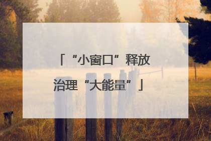 “小窗口”释放治理“大能量”