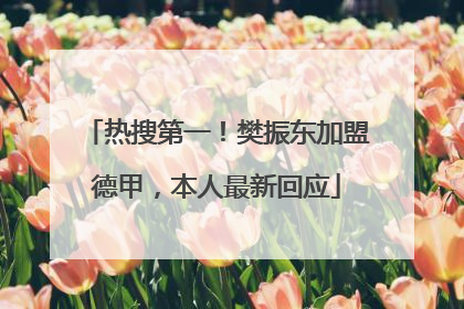 热搜第一！樊振东加盟德甲，本人最新回应