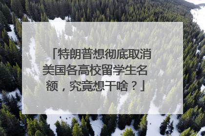 特朗普想彻底取消美国各高校留学生名额，究竟想干啥？