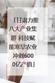 甘肃力推八大产业集群 科技赋能寒旱农业冲刺6000亿产值