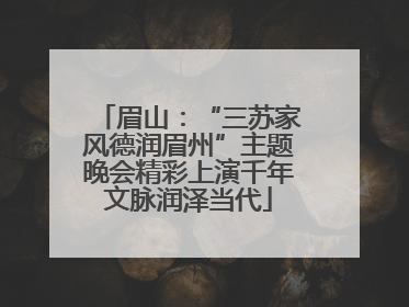 眉山：“三苏家风德润眉州”主题晚会精彩上演千年文脉润泽当代