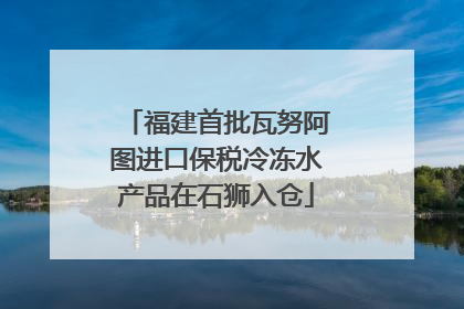 福建首批瓦努阿图进口保税冷冻水产品在石狮入仓