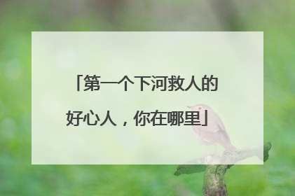 第一个下河救人的好心人，你在哪里