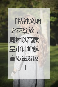 精神文明之花绽放，周村以高质量审计护航高质量发展