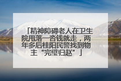 精神障碍老人在卫生院甩落一沓钱就走，两年多后桂阳民警找到物主“完璧归赵”