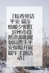 粽香里话平安 端午情暖夕阳红 滨州市自然资源和规划局携手平安保险开展端午主题活动