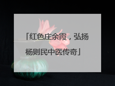 红色庄余霞，弘扬杨则民中医传奇