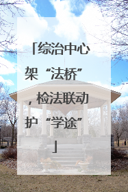 综治中心架“法桥”，检法联动护“学途”