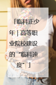临科正少年｜高等职业院校建设的“临科速度”
