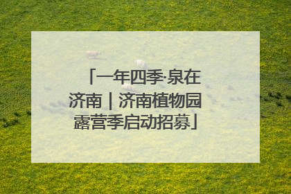 一年四季·泉在济南｜济南植物园露营季启动招募