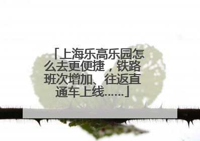 上海乐高乐园怎么去更便捷，铁路班次增加、往返直通车上线……