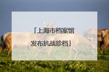 上海市档案馆发布抗战珍档