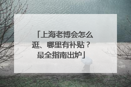 上海老博会怎么逛、哪里有补贴？最全指南出炉