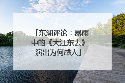 东湖评论：暴雨中的《大江东去》演出为何感人