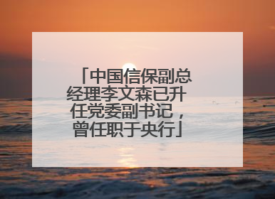 中国信保副总经理李文森已升任党委副书记，曾任职于央行