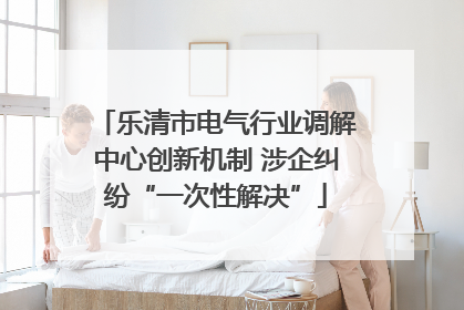乐清市电气行业调解中心创新机制 涉企纠纷“一次性解决”