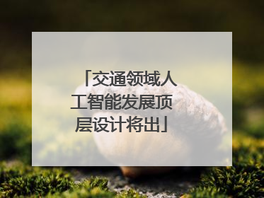 交通领域人工智能发展顶层设计将出