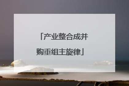 产业整合成并购重组主旋律