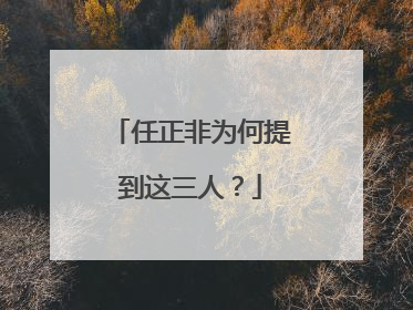 任正非为何提到这三人？