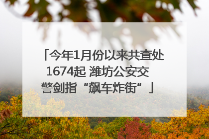 今年1月份以来共查处1674起 潍坊公安交警剑指“飙车炸街”