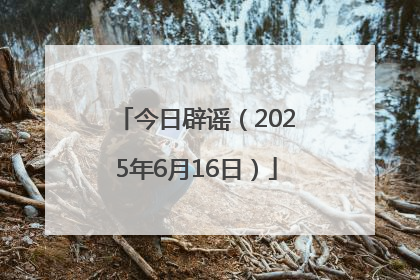 今日辟谣（2025年6月16日）