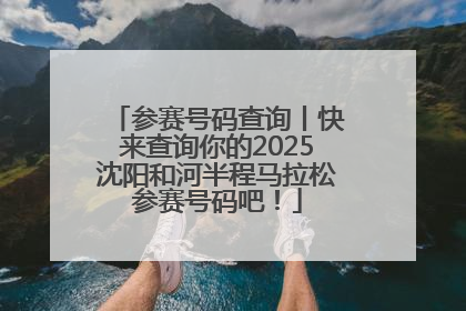 参赛号码查询丨快来查询你的2025沈阳和河半程马拉松参赛号码吧！
