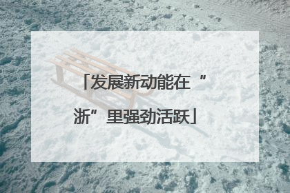 发展新动能在“浙”里强劲活跃