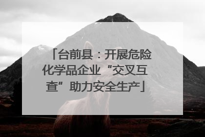 台前县：开展危险化学品企业“交叉互查”助力安全生产