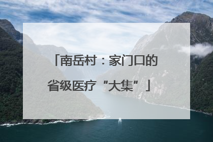 南岳村：家门口的省级医疗“大集”
