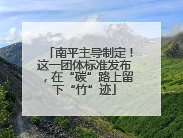 南平主导制定！这一团体标准发布，在“碳”路上留下“竹”迹