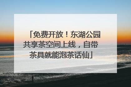 免费开放！东湖公园共享茶空间上线，自带茶具就能泡茶话仙