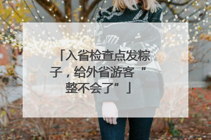 入省检查点发粽子，给外省游客“整不会了”
