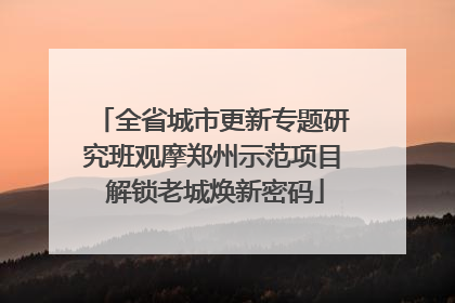 全省城市更新专题研究班观摩郑州示范项目 解锁老城焕新密码