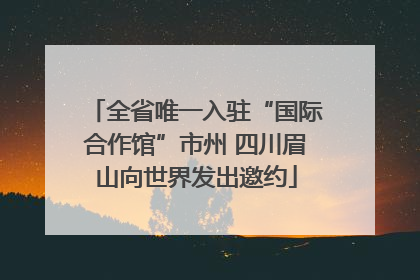 全省唯一入驻“国际合作馆”市州 四川眉山向世界发出邀约