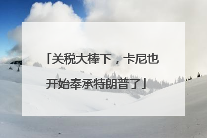 关税大棒下，卡尼也开始奉承特朗普了