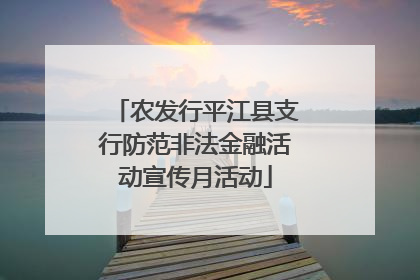 农发行平江县支行防范非法金融活动宣传月活动