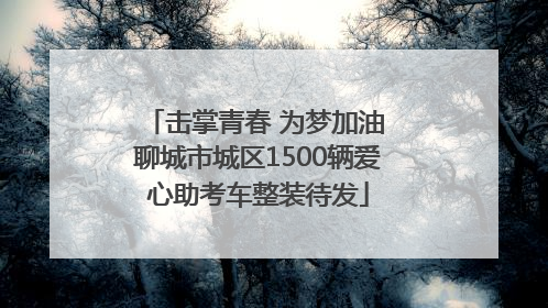 击掌青春 为梦加油 聊城市城区1500辆爱心助考车整装待发