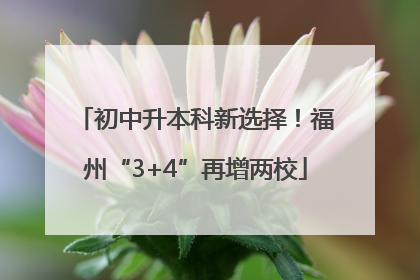 初中升本科新选择！福州“3+4”再增两校