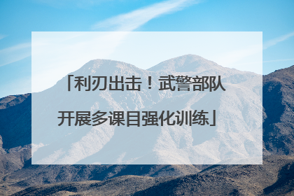 利刃出击！武警部队开展多课目强化训练