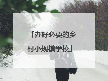 办好必要的乡村小规模学校