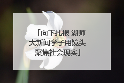 向下扎根 湖师大新闻学子用镜头聚焦社会现实