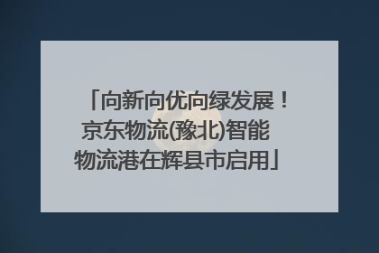 向新向优向绿发展！京东物流(豫北)智能物流港在辉县市启用