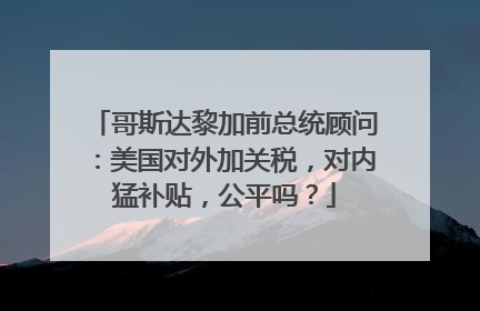 哥斯达黎加前总统顾问：美国对外加关税，对内猛补贴，公平吗？