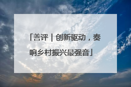 善评｜创新驱动，奏响乡村振兴最强音
