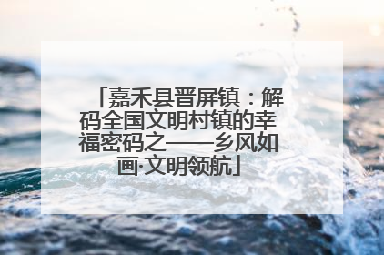 嘉禾县晋屏镇：解码全国文明村镇的幸福密码之——乡风如画·文明领航