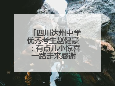 四川达州中学优秀考生赵健豪：有点儿小惊喜 一路走来感谢这么多人关爱